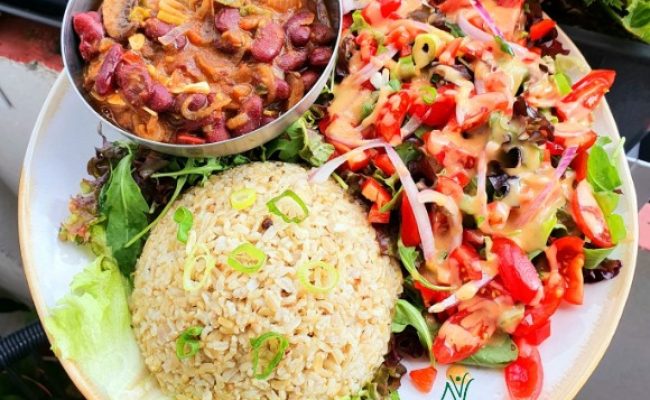 Riz curry - lait de coco au sauté de haricot